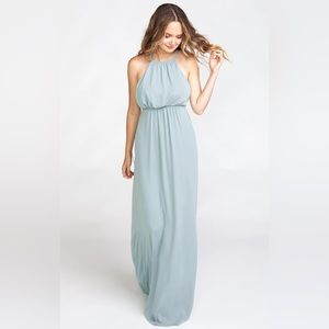 Show Me Your Mumu - Amanda Maxi Dress in Silver Sage Crisp